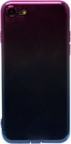 ADEL Siliconen Back Cover Hoesje Geschikt voor iPhone SE (2022/ 2020)/ 8/ 7 - Kleurenovergang Roze en Blauw