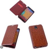Bestcases Brown TPU Book Case Flip Cover Motif Samsung Galaxy Note 3