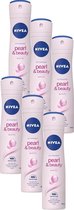 NIVEA Pearl & Beauty Deodorant Spray - Voor egale en gladde oksels - Met parelextracten - Beschermt 48 uur - 6 x 150 ml