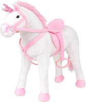 Staande Knuffel Unicorn Eenhoorn met Geluid 71x62 cm - Knuffel staand pluche