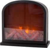 Sfeerhaard met LED – 28x30 cm – Glazen venster -  Zwart