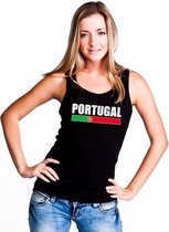 Zwart Portugal supporter singlet shirt/ tanktop dames M