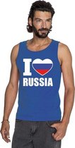 Blauw I love Rusland fan singlet shirt/ tanktop heren S