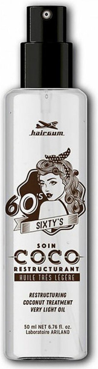 Haarbeschermende Olie Hairgum Sixty's Kokosnoot (50 ml)