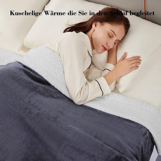 BEDSURE Bankdeken, knuffeldeken, paars, warme Sherpa bankdeken, dikke plaid, 230 x 270 cm, wollige woondeken voor op de bank