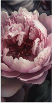 Poster Glanzend – Roze Pioenrozen - 50x100 cm Foto op Posterpapier met Glanzende Afwerking