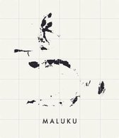IXXI Maluku Province Map blanc - Décoration murale - 140 x 120 cm