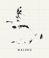 IXXI Maluku Province Map white - Wanddecoratie - 120 x 100 cm