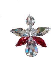 Geluksengel Rood Raamhanger, gemaakt met o.a. Swarovski Kristallen (32% volloodkristal) Suncatcher, beschermengel, engel, Engeltje, kristal, kerstengel, kerst, kerstdecoratie, Raamdecoratie, cadeau, tuin decoratie, woondecoratie,raamkristal, hanger