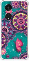 Smartphone hoesje OPPO Reno8 T 5G Silicone Hoesje met transparante rand Cirkels en Vlinders