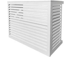Alixo - Airco Omkasting Buitenunit - Warmtepomp Omkasting - Medium 109x67x84,5cm - Gelakt Aluminium - Geluidsdempende werking