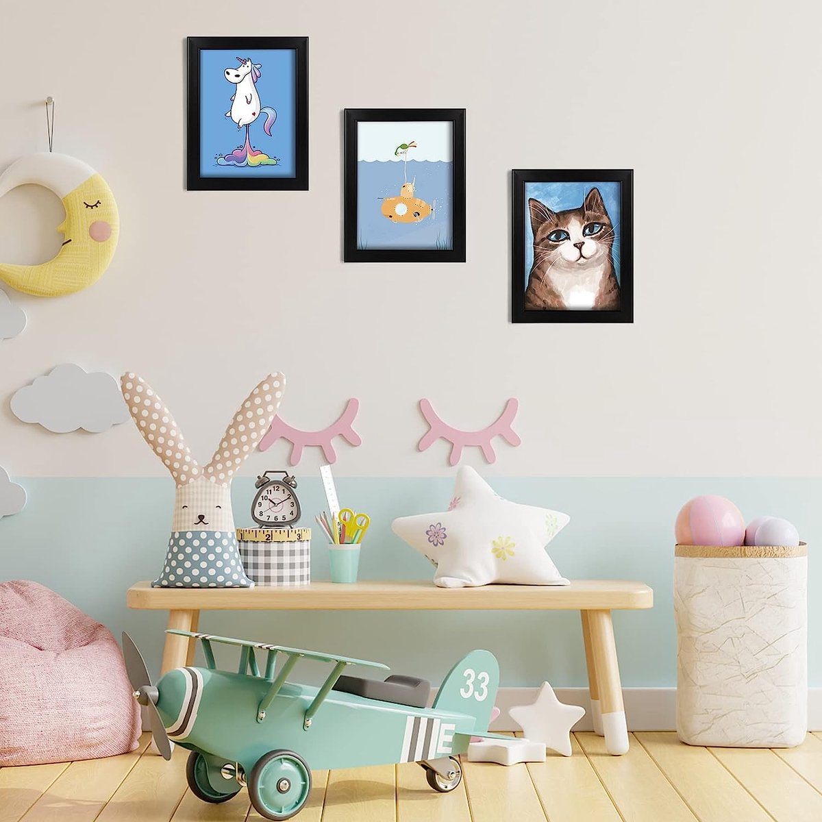 Tabeskly Navulbare Fotolijst voor Kindertekeningen - Inklapbaar DIN A4 Frame met Passe-Partout