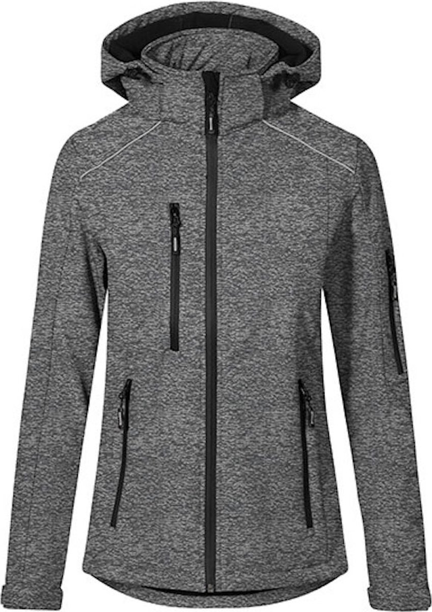 Women’s Softshell Outdoorjas met afneembare capuchon Heather Grijs