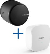 Bol.com Tedee GO SET (Black) - Smartlock + WifiBridge - Koppel met Smart Home - Openen op afstand - Diameter 57mm aanbieding