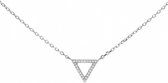 Lovenotes ketting - zilver - gerodineerd - driehoek - zirkonia - 39 + 4 cm
