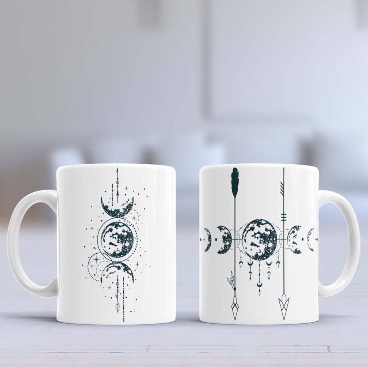 Mok 3 Arrow - Moon - Maan - aesthetic - cute - Gift - Cadeau - Kristal - Snake - Phase - Dark - Full Moon