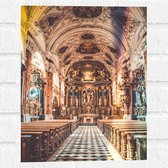 Muursticker - Kerk Vol met Prachtige Gouden Schilderingen - 30x40 cm Foto op Muursticker