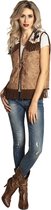 PartyXplosion - Cowboy & Cowgirl Kostuum - Cowboy Cowgirl Wild West Vest Koe - Bruin - Medium - Carnavalskleding - Verkleedkleding