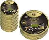 6 boîtes de Liquorice Drops á 200 grammes - Value pack Sweets