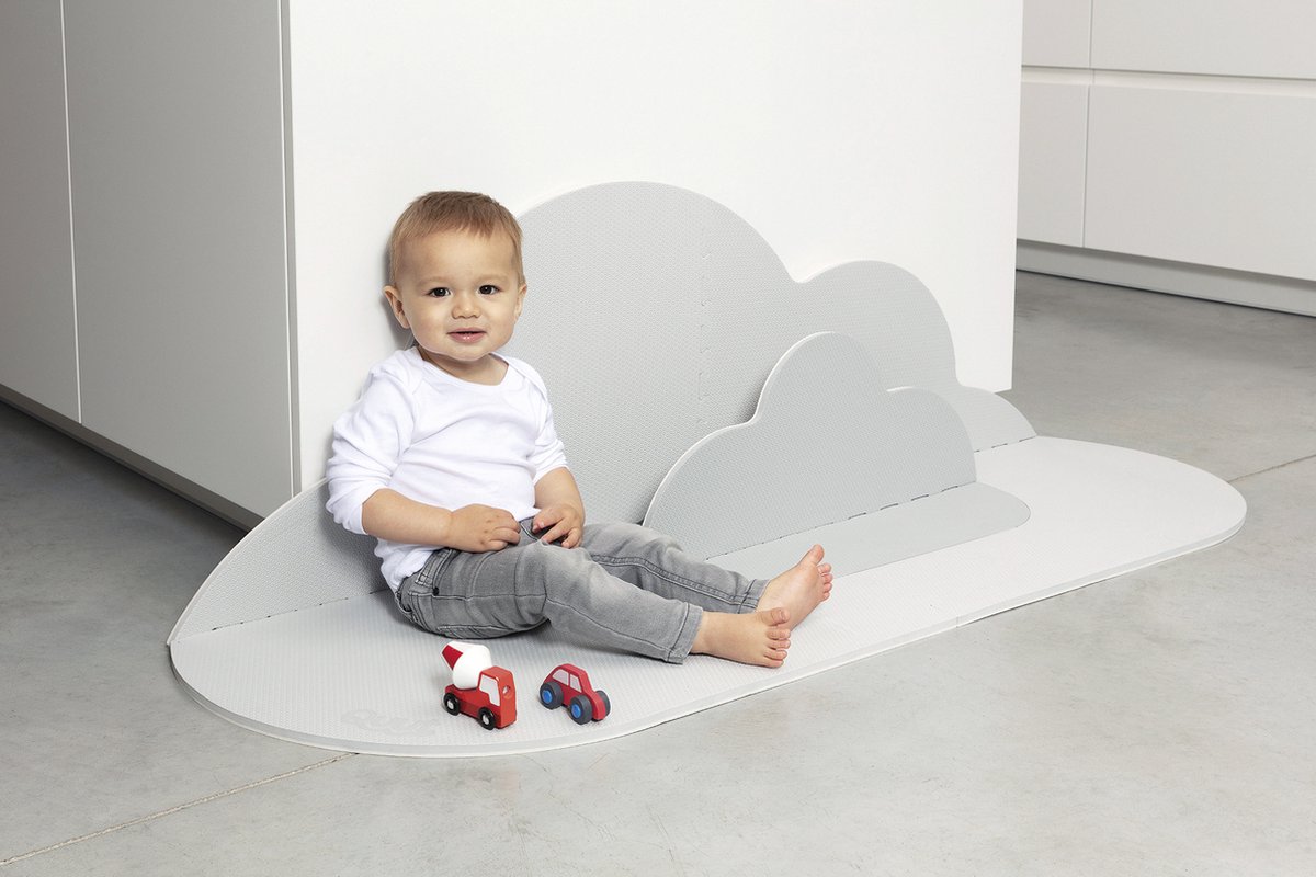 Quut Toys - Speelmat Head in the Clouds Small - Veelzijdig - Licht - Grijs - 90 x 145 x 1,2 cm