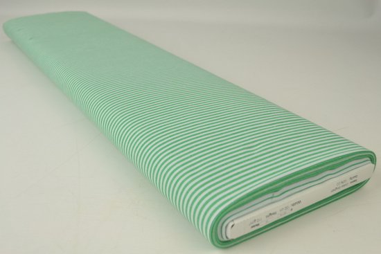 Tissu rayé 10 mètres - Rayé vert/blanc - Rayures 2,5mm