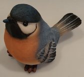 Een leuke vogel 11 x 8cm als decoratie in je huis, serre of tuinkamer. Een mooie koolmees in de kleuren blauw en oranje. Erg leuk om te kopen voor jezelf of te geven als cadeau.