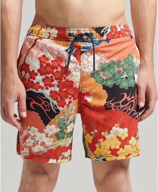 SUPERDRY Vintage Hawaiian Zwemshorts Heren - Momotose Red Mix Print - S