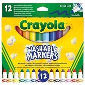 Crayola - Ultra-Clean Washable - 12 Afwasbare viltstiften - Brede lijn