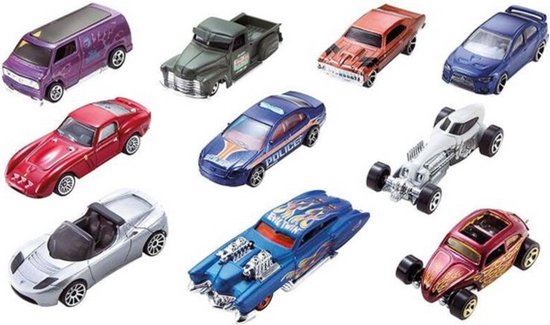 Hot Wheels - Speelgoed auto - Set 10 diverse speelgoedauto's - Hot Wheels