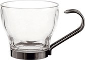 Set van koffiekopjes Quid Transparant Staal Glas (110 ml) (3 Stuks)