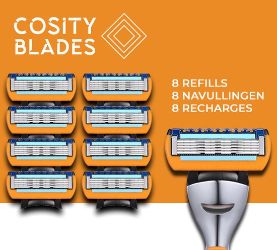 Cosity Blades - Rasoir universel - Convient pour Fusion - 5 lames - 8  pièces | bol