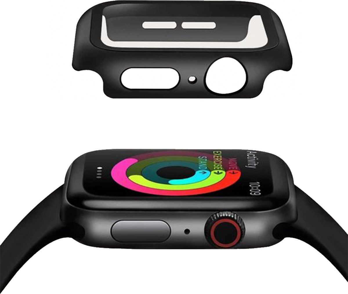 Innerlight® Protect+ - Zwart - 40 mm - Beschermende Case geschikt voor Apple Watch - Screenprotector geschikt voor Apple Watch Series 4/5/6/SE