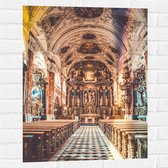 Muursticker - Kerk Vol met Prachtige Gouden Schilderingen - 60x80 cm Foto op Muursticker