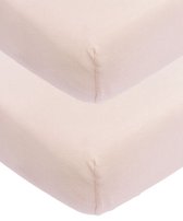 Meyco Baby Uni hoeslaken juniorbed - 2-pack - soft pink - 70x140/150cm
