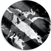 PVC Schuimplaat Muurcirkel - Zwart met Witte Mix van Kleuren - 60x60 cm Foto op Muurcirkel (met ophangsysteem)