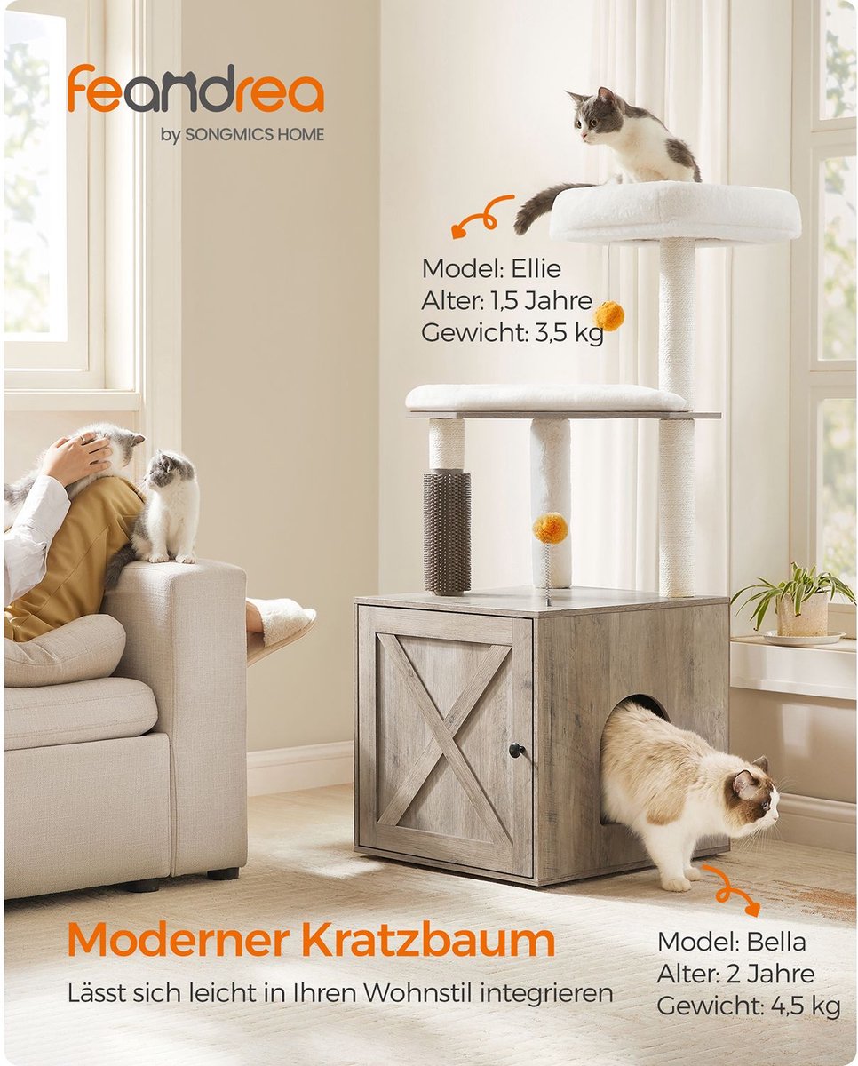 Yaheetech Kattenbak Kast met Deur - Stijlvol en Praktisch