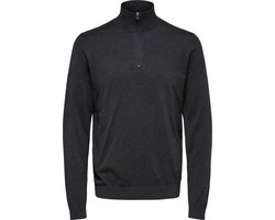 SELECTED MEN Slhberg Half Zip Cardigan Noos Truien & Vesten Heren - Sweater - Hoodie - Vest- Grijs - Maat M