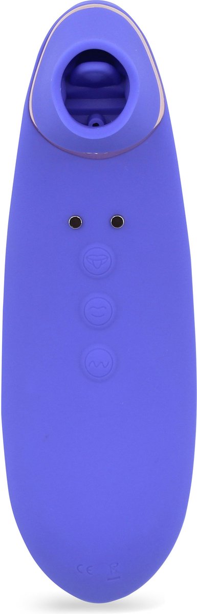 Goedkoopste Clitoris Stimulator Trinitii 3in1 Tongue - Paars - Likkende en Zuigende Vibrator - Oplaadbaar - Zijdezacht Siliconen
