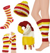 Apollo - Oeteldonk voordeelpakket volwassenen - Sjaal - Muts - Sokken - Vingerloze Handschoenen - Beenwarmers - Carnaval - Oeteldonk