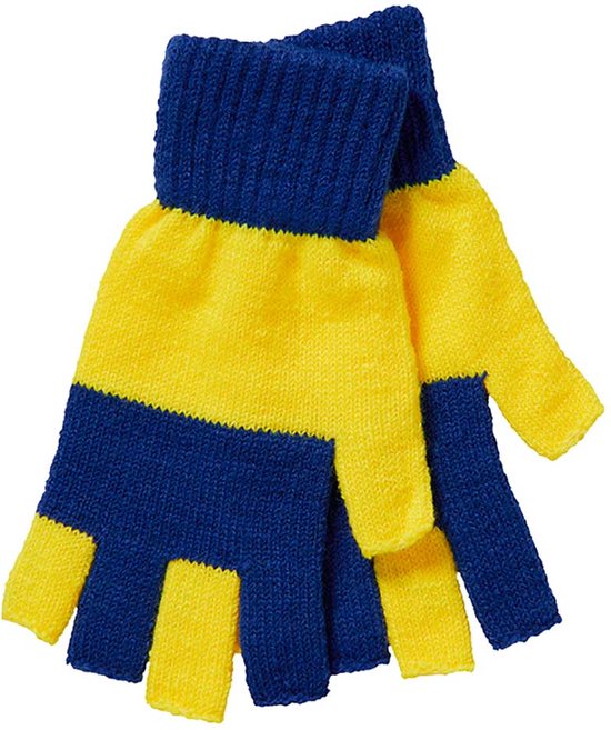 Gants sans doigts - Gants de carnaval - Gants de carnaval jaune cobalt - taille unique - Gants sans doigts femmes - Gants sans doigts hommes - gants sans doigts - Apollo