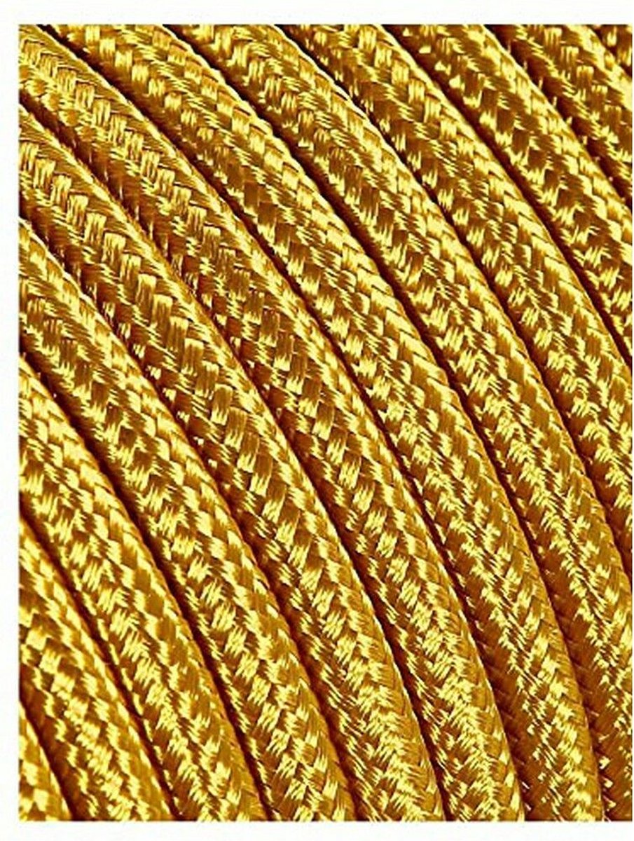 Kabel EDM C12 2 x 0,75 mm Goud Textiel 5 m