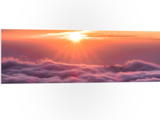 PVC Schuimplaat- Zonsondergang - Wolken - Lucht - 120x40 cm Foto op PVC Schuimplaat
