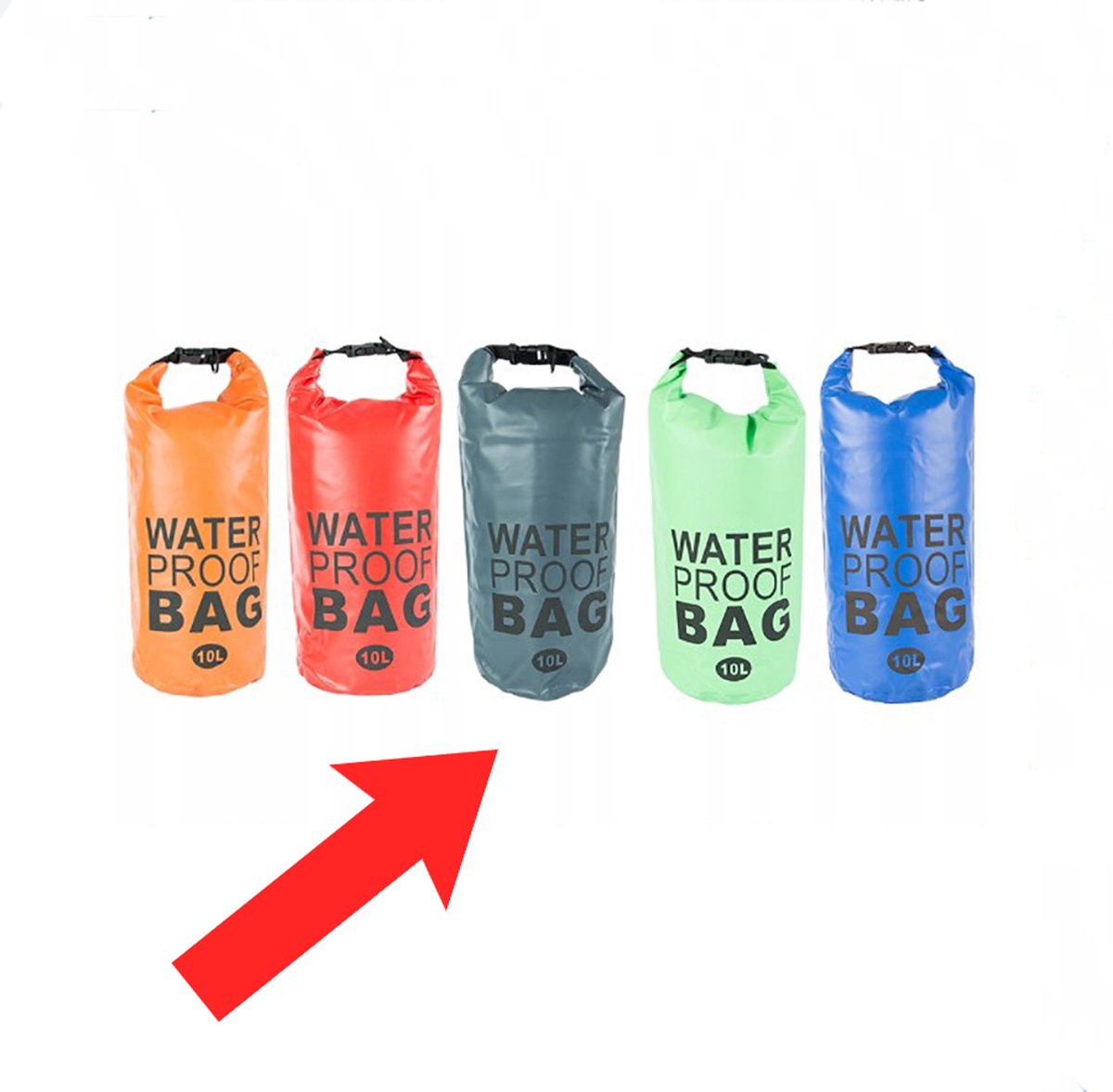 Waterdichte zak - Opbergzak - Waterproof bag - Tas - Waterdichte tas - Opberg tas - 10L - GRIJS
