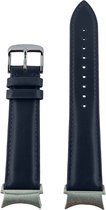 Fungus - Bracelet Smartwatch - Convient pour Samsung Galaxy Watch 6 (incl. Classic), Watch 5 (incl. Pro), Watch 4, Watch 3 41 mm, Active 2 - Watch 20 mm - Cuir PU - Blauw, connecteur argenté