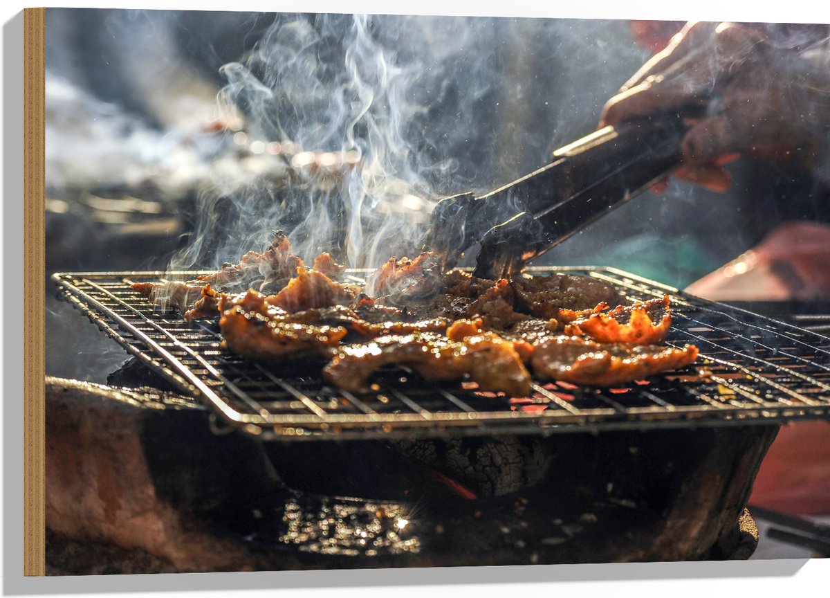 Hout - Barbecue - Kool - Rook - Tang - Vlees - Bakken - Eten - Buiten - 75x50 cm - 9 mm di