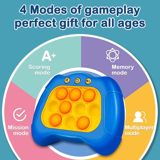 Fidget popper jeu de memory bleu - jeu de poussée rapide - fidget lumineux  - jeu de