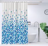 Duschvorhang Wasserdicht Waschbare Duschgardine Textil aus Polyester Stoff Duschvorhang mit Magnet Bad Vorhang mit 12 Ringen und Trocknet Schnell, 180 x 180 cm