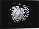 Vlag - Zwart - Wit - Lijnen - Vorm - Rondje - 40x30 cm Foto op Polyester Vlag