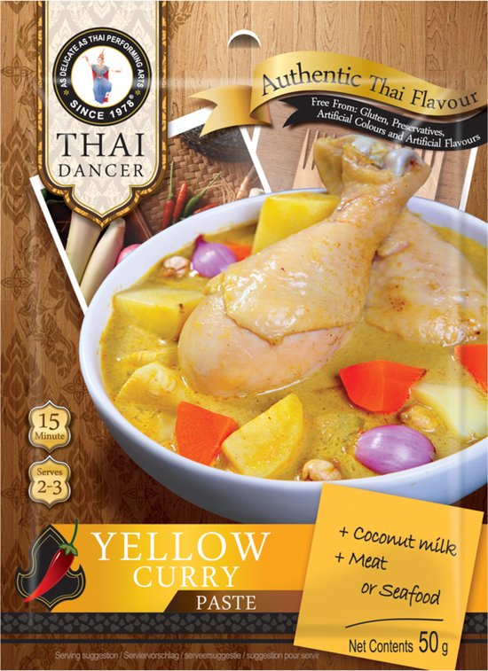 Thai Dancer Currypasta geel 50 g | bol