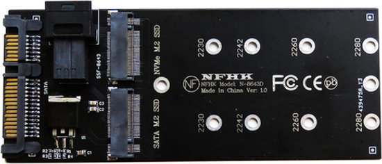 Adaptateur SATA 22Pin SFF-8643 vers NVMe M2 NGFF SSD, SATA vers SATA M2  NGFF Ssd